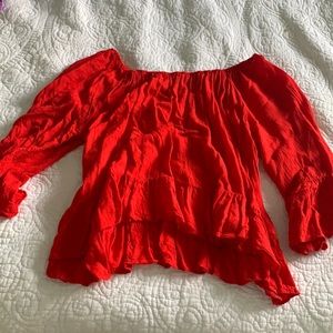 Copper key red blouse